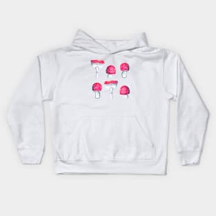 Red Amanita Mushrooms Kids Hoodie